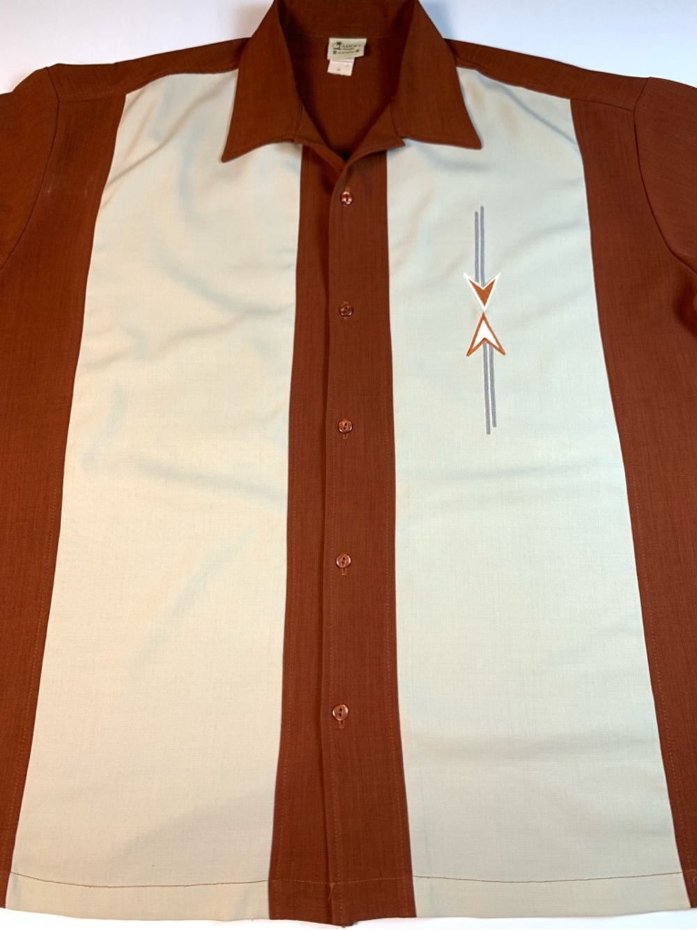Lucky Paradise Retro Bowling Shirt 3X USA Colorblock Rockabilly Camp